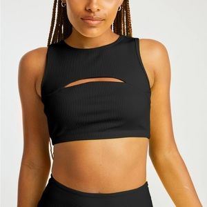 Year of Ours Ribbed Cut Out Bra - Black